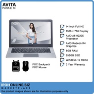 Avita Pura E 14 Laptop (AMD A6-9220E 256GB SSD 8GB 14" FHD W10 Home) - FOC Backpack + Mouse