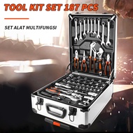 ISKU kunci shock satu set lengkap original Kombinasi 121 pcs 72 gigi kunci pas ratchet 1/2 1/4 3/8 m