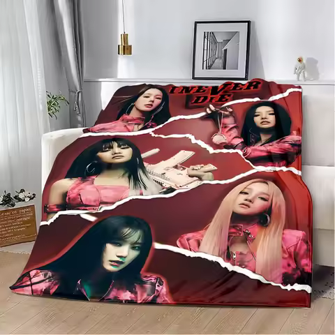 Kpop G I-DLE Printed Blanket Picnic Blankets Warm Blanket Soft and Comfortable Blanket Home Travel B