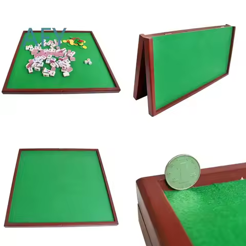 Foldable Wooden Mahjong Table for Chinese Vietnam Taiwan Singapore Mahjong Sets Playing Cards Table 