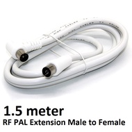 1.5M Length White 90 Degrees RF Male to Female Coaxial Cable