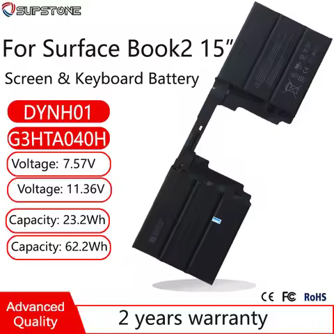 New DYNH01 G3HTA040H,G3HTA041H Screen Keyboad Battery For Microsoft Surface Book 2 15" Inch 1813,179
