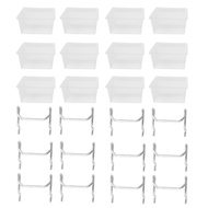 12 Pieces Pegboard Plastic Bins Kit - Pegboard Bins with Hooks - Pegboard Accessories Workbench Bins Fits to Peg Board