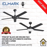 ELMARK TP102 52'' BLACK LED CEILING FAN / CEILING FAN WITH REMOTE CONTROL