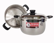 Zebra หม้อหุงต้ม Wisdom Worthy 26 ซม. พร้อมชั้นนึ่ง ตราหัวม้าลาย