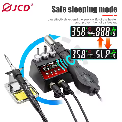 JCD 8898Pro 2 in 1 Soldering Station 750W LCD Digital Display Hot Air Station Wall-mounted Welding R