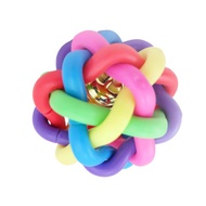 ลูกบอลยางสีรุ้ง บอลยาง ลูกบอลยางมีกระดิ่งสำหรับสัตว์เลี้ยง เช่น นก สุนัข แมว กระรอก (กลาง 7cm)