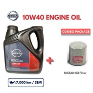 (With Nissan Oil Filter) NISSAN 10W40 Semi Synthetic Engine Oil (4L) Almera / Livina / Sylphy / Teana / Sentra 10W-40