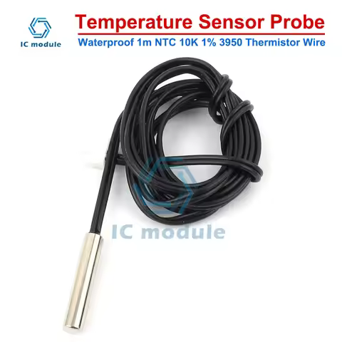 Waterproof 1m Wire NTC 10K 1% 3950 Thermistor Temperature Sensor Probe NTC Thermistor Temperature Se