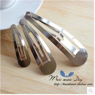 ((Over 10 Get 1 Free) diy Hair Clip 5 7 9cm Water Drop Silver BB (Over 10 1