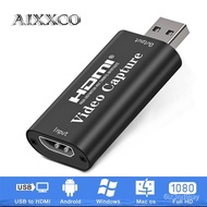 AIXXCO 4K Video USB capture HDMI card Video Grabber Record Box for PS4 DVD Camcorder Camera Recording Live Streaming