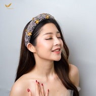 Poppypetals Bexley Flower Pearl Headband - Party Headband PremiumWanita Korean ImportedBANDO