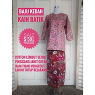 Baju Kurung Kedah Cotton Kain Batik / Baju Kedah / Baju Opah / Kain Lipat Batik / Plus Size / Baju Raya / Baju Kurung