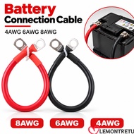 LEMONTREE 1Pcs Battery Connection Cable, 4AWG 6AWG 8AWG Soft Silicone Battery Connection Wire, Tinne