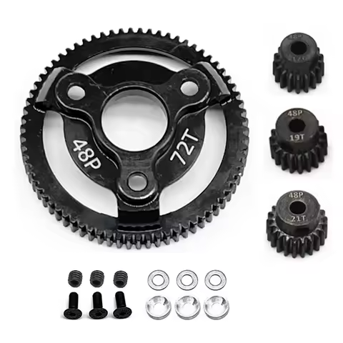 Hardened Black Steel Spur 72T 76T 83T 86T 90T Gear with Pinion Gear 48P for Traxxas Slash 2WD Bandit