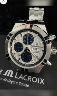 MAURICE LACROIX ，瑞士艾美錶 熊貓面 PANDA，AIKON CHRONOGRAPH COLLECTION ALL STEEL CASE AUTOMATIC WITH CHRONOGRAPH