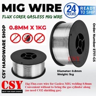 MIG WIRE (GASLESS) 0.8mm 1kg / FLUX CORED GASLESS MIG WELDING WIRE / WAYAR KIMPALAN