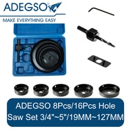 ADEGSO 8Pcs/16Pcs Hole Saw Set 3/4"~5"/19MM~127MM
