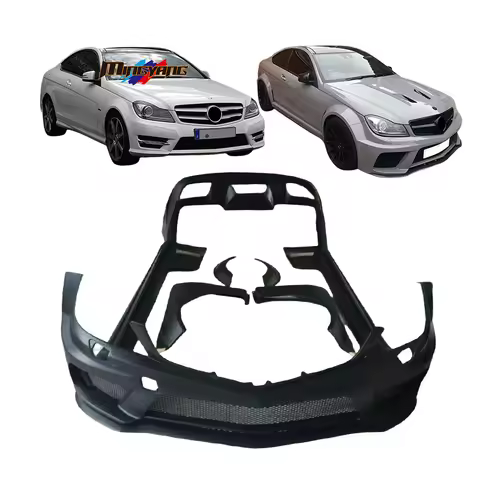 Modification FRP Black Series C63 Car Bumper Fender Side Skirt Bodykit Part for Mercedes Benz C Clas