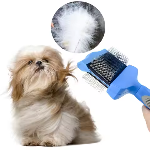 Double Sided Pet Hair Trimmer Comb Brush Dog Cat Hair Fur Bristle Grooming Shedding Cleaning Massage