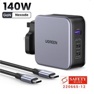 UGREEN Nexode 140W USB C Charger 3 Port GaN PD 3.1 Laptop Smartphone Charger with USB C Cable 1.5M