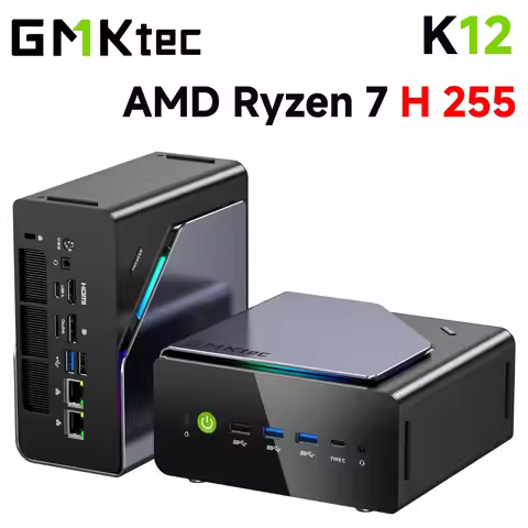 GMKtec K12 Mini PC AMD Ryzen™ 7 H 255 Dual DDR5 5600MT/s 3*SSD PCIe4.0 WiFi 6 BT 5.2 Dual 2.5G LAN O