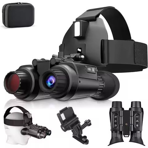 Maxgeek NV8310 Naked-eye 3D Head-mounted Binocular Portable Night Vision Device Built-in Dual 1.4-in