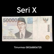 Uang Kuno 50.000 Rupiah WR Supratman 1999 Seri X