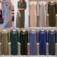 Casual Muslimah Long Sleeve Long Dress Jubah Cotton Ready Stock Borong Murah