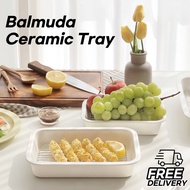 [BALMUDA] CERAMIC TRAY / BALMUDA TOASTER / BALMUDA OVEN / Ceramic tray with stainless rack set