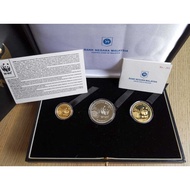 Malaysia Proof Coin Set - 2011 50th World Wild Fund WWF 100 Ringgit Gold Proof Coin Set of 3 in 1