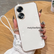 Casing for Oppo A18 A38 A58 A78 4G 5G A58X Phone Case Korean Style 6D Soft Silicone Luxury Electropl