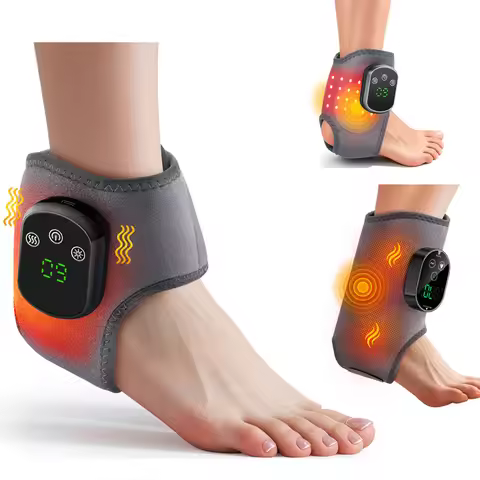 Heating Ankle Massage Belt Electric Hot Compress Vibration Massage Foot Ankle Guard Band Carpal Wrap