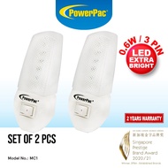 PowerPac 2X LED Night Light Toilet Bathroom Corridor Lamp with Daylight effect (MC1)