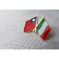 Double Flag Badge-Taiwan VS Italy