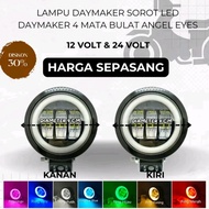 LAMPU TEMBAK KABUT FOGLAMP DAYMAKER 3 MATA ANGEL EYES 35INCH