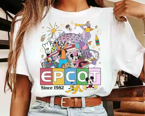 Mickey & Friends Epcot Center Since 1982 Shirt Disney Epcot World Tour Tee Epcot Travel Around The W