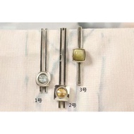 Vintage vintage Medieval Style Japanese-Made Metal Agate Orphan Office Worker Tie Clip A2