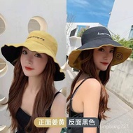 YQSpring, Summer, Autumn Hat Female Korean Travel Sun Protection Sun Hat Uv Big Brim Covering Face Japanese Style Fisher