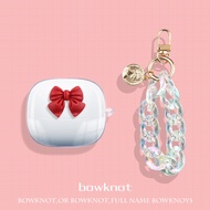 Case for Baseus BP1 Pro TWS ANC Transparent Bluetooth earphone protective case with pearl bow cute c