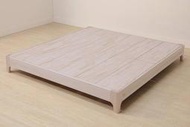 【生活家傢俱】SY-152-7：洗白色6尺實木雙人床底【台中家具】實木床底 北歐風床台 床架 雙人加大 6尺雙人床