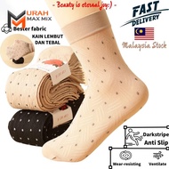 MMM_ Pair Polka Dot Muslimah Stokin 100% Brand New Ankle Socks Jacquard Weaving Anti Slip Sock Stoking Perempuan Mu