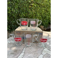 (Set Of 5 Cups) Coffee Cups Measuring Cup With Handle Carnation (Clear) 8 Oz/250ml