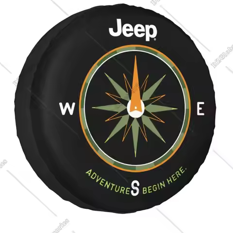 Compass Design Spare Wheel Cover Custom Adventure Begin Here Tire Protector Trailer Camper Travel Tr