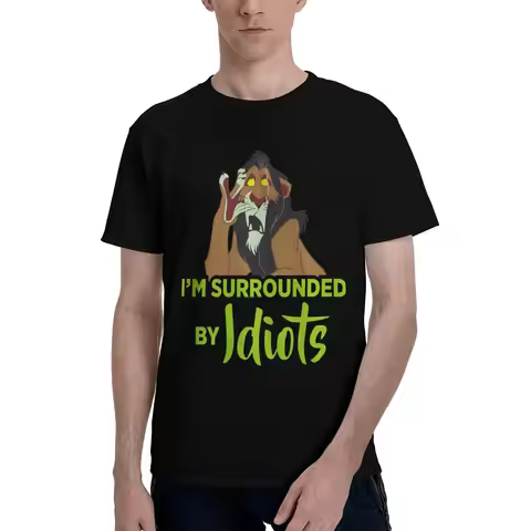 I am Surrounded by Idiots Men's Disney Creative Tees Short Sleeve 100% Cotton T-Shirt fugees