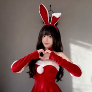 Christmas Bunny Girl Cute Red Bunny Ear Headband Female Autumn Winter Headband