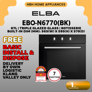 Elba Built-in Oven EBO-N6770(BK) | 7 Function | 67L | Triple Glazed Glass | With Rotisserie | Cool T