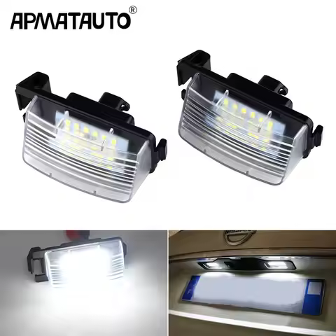 2Pcs LED License Number Plate Lights Lamp For Nissan Versa 4D 5D Livina GTR R35 Cube Z12 370Z Z34 Le