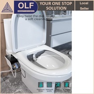 Bidet Attachment Ultra-Slim Toilet Seat Double Nozzle Spiral Adjustable Water Pressure Non-Electric Ass Sprayer