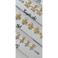 Hanging bow Charm size 8mm - 10 Kara gold - AU 417 genuine 1 KJ